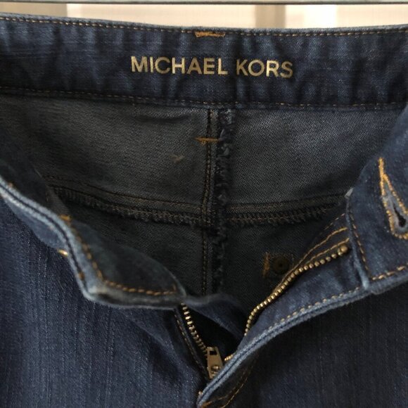 Michael Kors Womens Jeans Dark Wash Size 6 Brown Stitching - Picture 7 of 11